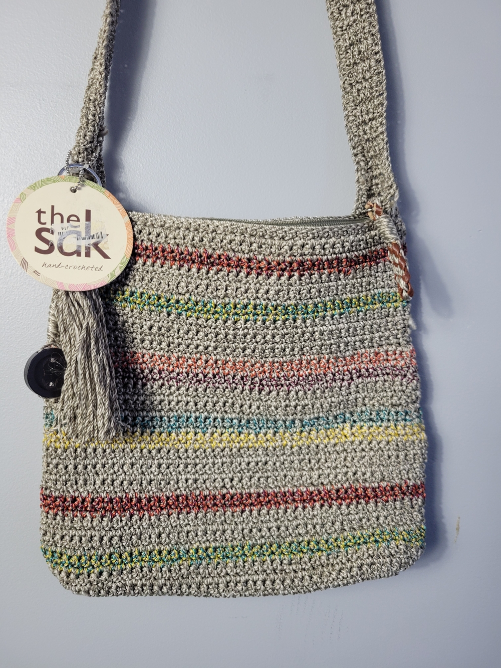 The Sak Multicolor Crochet Crossbody Bag - Gray Base - Picture 2 of 6